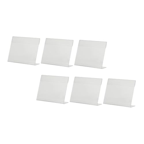 SECFOU 6 Stück Acryl Preisschildhalter Teilig für Supermarkt und Restaurant Stabiler Preisdisplay Ständer Transparente Etikettenhalter für Büro und Events von SECFOU