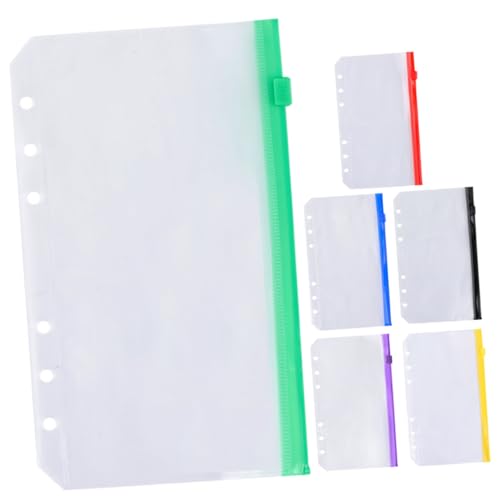 SECFOU 6 Stück Farbige Reißverschluss Taschen PVC Organizer für Dokumente Rechnungen und Bürobedarf für Büro Schule und Reisen von SECFOU