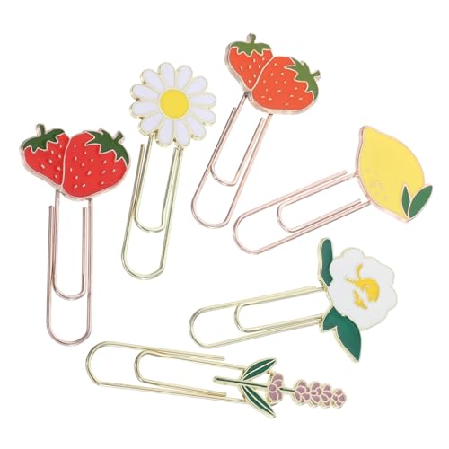 SECFOU 6 Stück Obst und Blumenformen Praktische Büroklammern für Notizen Lesezeichen und Schulbedarf Stabil und Vielseitig SECFOU 6 Stück Obst und Blumenformen Praktische Büroklammern für Notizen Lesezeichen und Schulbedarf Stabil und Vielseitig von SECFOU