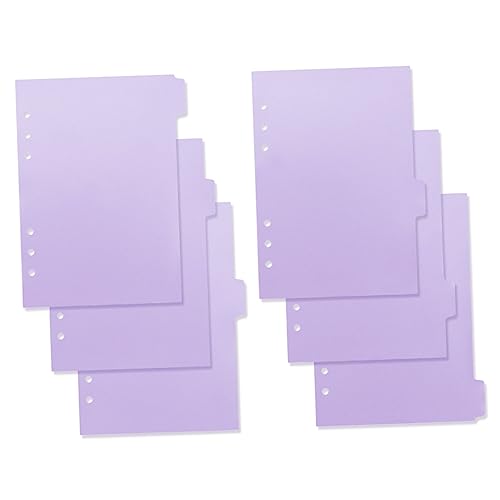 SECFOU 6 Stück Trennblätter, Kunststoff Binder Register, Index, Kleinanzeigen Etiketten, Kunststoff Binder Teiler, Notizbuch Register, Notizblock Register, Notizbuch Index Teiler, von SECFOU