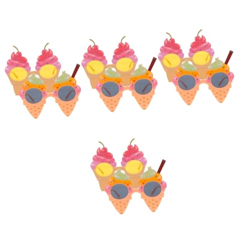 SECFOU 8 Stck. Hawaii Partybrille Eiscreme Design Leichte Kunststoffbrille Lustige Party Sonnenbrille Strand Poolparty Accessoire für Damen und Herren von SECFOU
