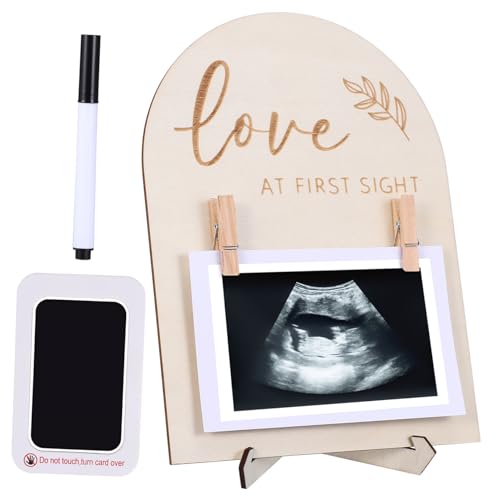 SECFOU Baby Scan Fotorahmen Babyparty Holzrahmen Für Ultraschallbilder Sonogramm Bilderrahmen Buchsbaum 15cm x 10cm x Dekoration Für Babyzimmer Zur Von Shower Ereignissen von SECFOU