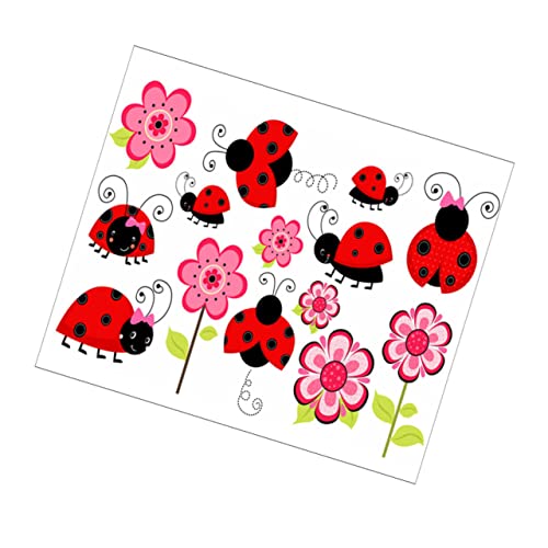 SECFOU Cartoon Marienkäfer Wandtattoo Für Kinderzimmer Abnehmbare Wandsticker Für Kindergarten Deko Farbige Wandaufkleber Für ädchen Und Jungen Ideal Für Schlafzimmer Und von SECFOU