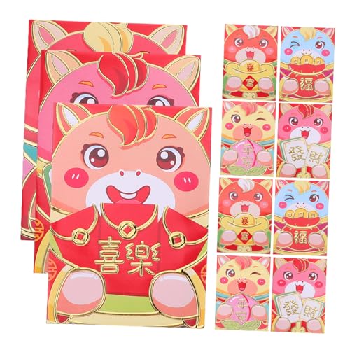 SECFOU Chinesische Rote Umschläge Lunar Year Hong Bao mit Pferde Stabile Papierqualität Vielseitig für Geldgeschenke und Traditionelle Frühlingsfest Feierlichkeiten Geeignet von SECFOU