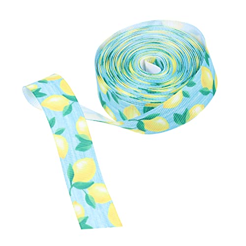 SECFOU Fruchtiger Polyester Geschenkbänder Langlebiges DIY Geschenkband mit Zitronen Bedrucktes Geschenkverpackungsband für Party Fest und Ausstellung Dekoration von SECFOU
