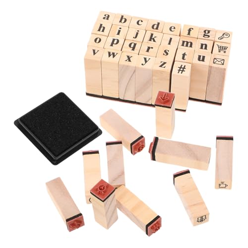 SECFOU Holzstempel Teilig Kleine Alphabetstempel für Tagebuch Scrapbooking und Kartenherstellung Langlebige Diy Holzsiegel für Planer Bastelprojekte und Kreative Dekorationen von SECFOU