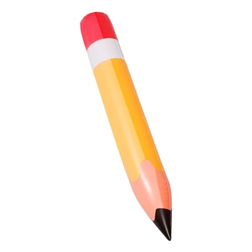 SECFOU Riesiger Aufblasbarer Bleistiftballon PVC Lebendige Orange Farbe Dekorative Klassenzimmer und Party Dekoration Realistische Bleistiftform für Schule und Familienfeiern von SECFOU