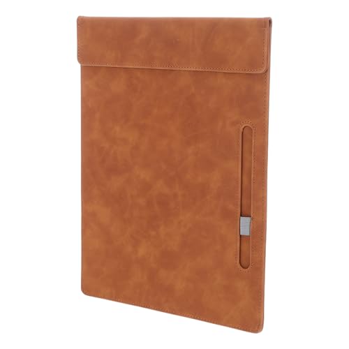 SECFOU Schreibblock PU-Dateihalter Office -Dokument -Zwischenablage Binder Zwischenablage Business-Portfolio-Ordner Zwischenablage für Dokumente Geschäftsdateiorganisator Leder Grau von SECFOU