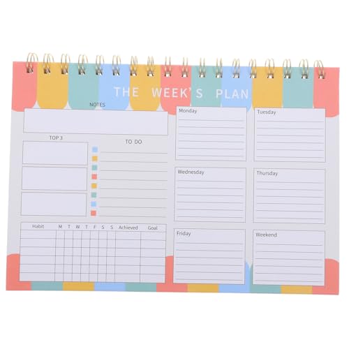 SECFOU Undatierter Wochenplaner Notizblock mit Spiralbindung Großflächiger Schreibbereich Robuster Papierumschlag Vielseitig für Büro Schule Zuhause Wochenkalender Pad und Aufgabenplaner SECFOU Undatierter Wochenplaner Notizblock mit Spiralbindung Großflächiger Schreibbereich Robuster Papierumschlag Vielseitig für Büro Schule Zuhause Wochenkalender Pad und Aufgabenplaner von SECFOU
