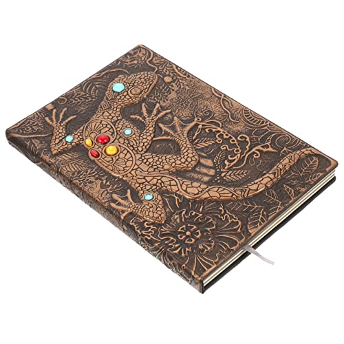 SECFOU Vintage Leder Notizbuch mit Geprägtem Gecko Farbiges Robustes Tagebuch für Schule Büro Reisen Notizen Tagebuch und Terminplanung Schreibjournal SECFOU Vintage Leder Notizbuch mit Geprägtem Gecko Farbiges Robustes Tagebuch für Schule Büro Reisen Notizen Tagebuch und Terminplanung Schreibjournal von SECFOU