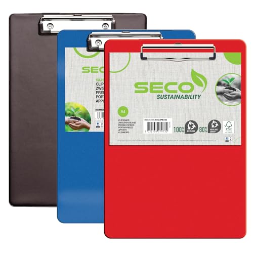 SECO Eco Klemmbrett-Sortiment, A4, PVC, Schwarz, Blau, Rot, 12 Stück SECO Eco Klemmbrett-Sortiment, A4, PVC, Schwarz, Blau, Rot, 12 Stück von SECO