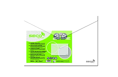 Seco A4+ Oxo-Biodegradable and Recyclable Popper Wallet - Clear (Pack of 5) von SECO