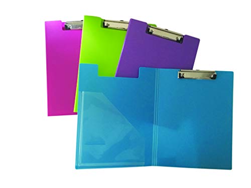 Seco A4+ PVC-beschichtetes Klapp-Klemmbrett mit robustem Clip - Pack mit 4 sortierten Farben Seco A4+ PVC-beschichtetes Klapp-Klemmbrett mit robustem Clip - Pack mit 4 sortierten Farben von SECO