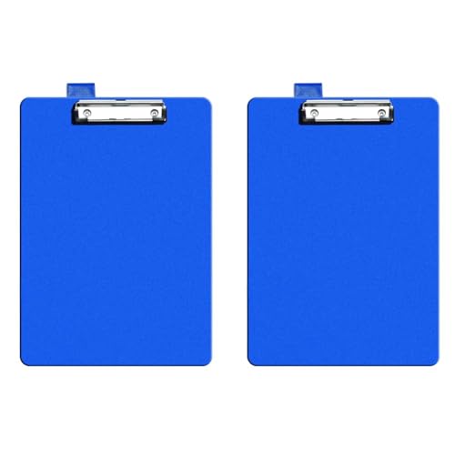 Seco A4+ PVC-beschichtetes Klemmbrett mit robustem Clip - Blau (Packung mit 2) von SECO