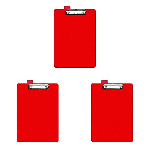 Seco A4+ PVC-beschichtetes Klemmbrett mit robustem Clip - Rot (Packung mit 3) von SECO