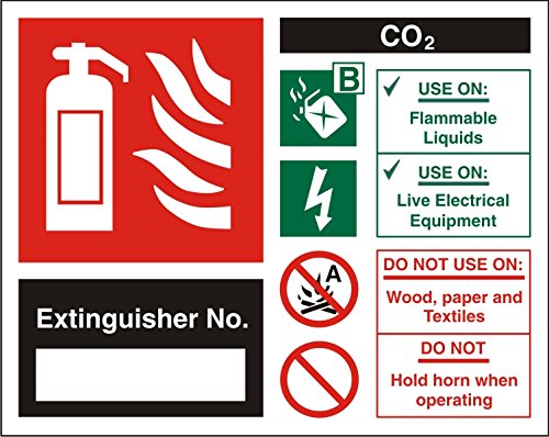 Seco Co2 Feuerlöscher-Erklärungstabelle, 150 x 120 mm, nachleuchtend, 1 mm, halbstarrer Kunststoff Seco Co2 Feuerlöscher-Erklärungstabelle, 150 x 120 mm, nachleuchtend, 1 mm, halbstarrer Kunststoff von SECO
