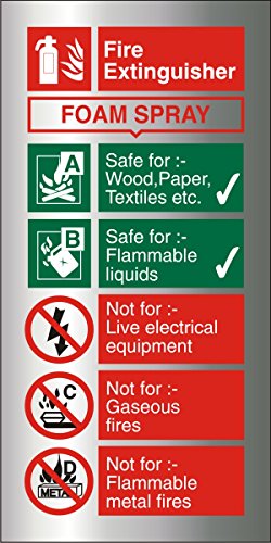Seco Foam Spray Feuerlöscher-Schild, 100 mm x 200 mm – 1,5 mm, gebürstetes Aluminiumverbundwerkstoff Seco Foam Spray Feuerlöscher-Schild, 100 mm x 200 mm – 1,5 mm, gebürstetes Aluminiumverbundwerkstoff von SECO
