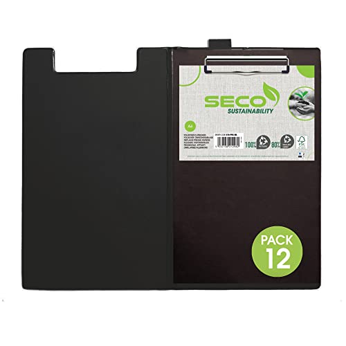 Seco Klemmbrett, A4, ECO, PVC, überzogen, mit robustem Clip, Schwarz, 12 Stück Seco Klemmbrett, A4, ECO, PVC, überzogen, mit robustem Clip, Schwarz, 12 Stück von SECO