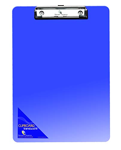 Seco Klemmbrett aus Kunststoff, transparent, A4, Blau von SECO