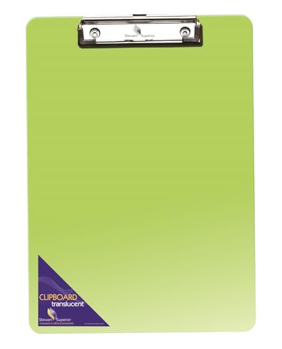 SECO Klemmbrett aus Kunststoff, transparent, A4, Grün, SE-C1102-GN von SECO