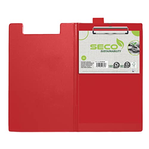 Seco Klemmbrett mit PVC-Überzug, A4, mit robustem Clip, Rot Seco Klemmbrett mit PVC-Überzug, A4, mit robustem Clip, Rot von SECO