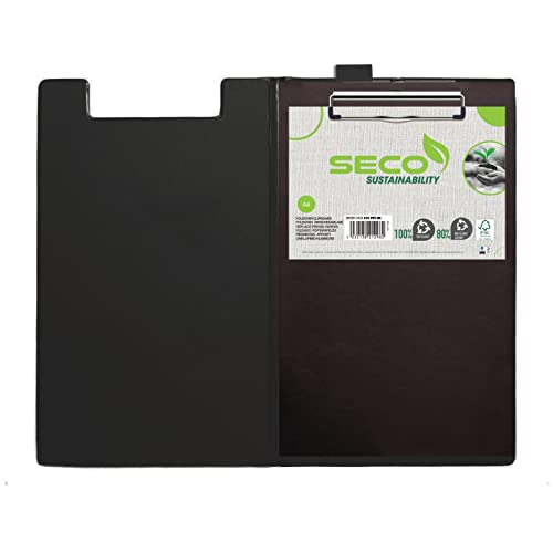 Seco Klemmbrett mit PVC-Überzug, A4, mit robustem Clip, Schwarz Seco Klemmbrett mit PVC-Überzug, A4, mit robustem Clip, Schwarz von SECO