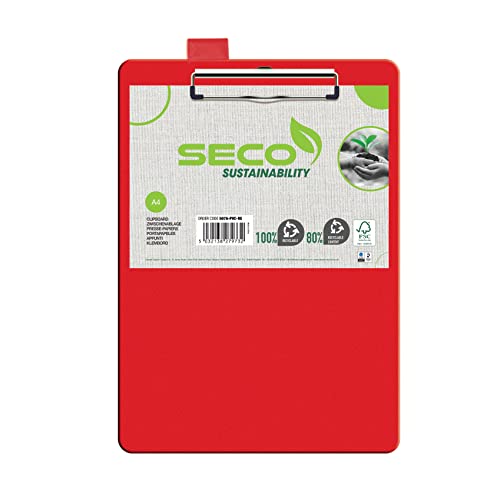 Seco Klemmbrett mit PVC-Überzug, A4, robust, Rot von SECO