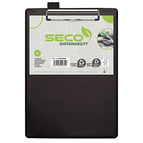 Seco Klemmbrett mit PVC-Überzug, A4, strapazierfähig, Schwarz Seco Klemmbrett mit PVC-Überzug, A4, strapazierfähig, Schwarz von SECO