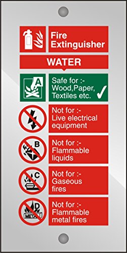 Seco Wasser-Feuerlöscher-Schild, 100 mm x 200 mm, 5 mm, klares Acryl, mit abstehenden Befestigungen Seco Wasser-Feuerlöscher-Schild, 100 mm x 200 mm, 5 mm, klares Acryl, mit abstehenden Befestigungen von SECO