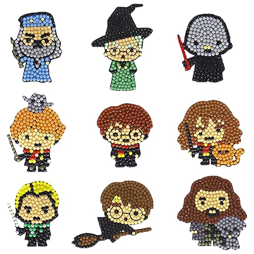 9 Stück Haarry Pootter Diamond Painting Set für Kinder, Cartoon Theme Diamond Painting Sticker, 5D DIY Diamant Malerei, Aufkleber Kit Diamant Malerei Kits für Aufkleber Kinder Geburtstagsgeschenk 9 Stück Haarry Pootter Diamond Painting Set für Kinder, Cartoon Theme Diamond Painting Sticker, 5D DIY Diamant Malerei, Aufkleber Kit Diamant Malerei Kits für Aufkleber Kinder Geburtstagsgeschenk von LAOSEP