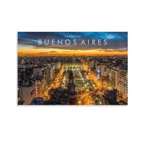 SECOLI Buenos Aires Skyline-Nacht, Argentinien, Cicty Reisen, Leinwandposter, dekoratives Gemälde, Wandkunst, Bilddruck, moderne Dekoration, ungerahmt, 40 x 60 cm SECOLI Buenos Aires Skyline-Nacht, Argentinien, Cicty Reisen, Leinwandposter, dekoratives Gemälde, Wandkunst, Bilddruck, moderne Dekoration, ungerahmt, 40 x 60 cm von SECOLI