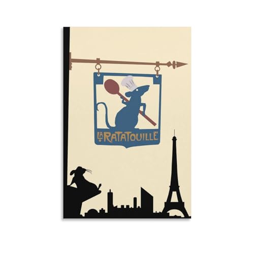 SECOLI Ratatouille Animiertes Comedy-Drama-Film-Leinwand-Poster, dekoratives Gemälde, Wandkunstdruck, modernes Dekor, 50 x 75 cm, ungerahmt von SECOLI