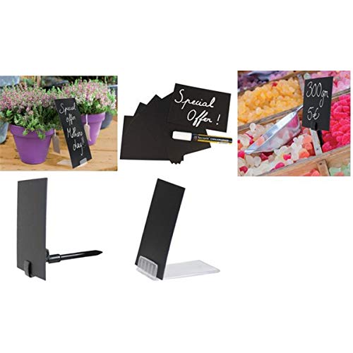 SECURIT - 6er Set Clip Plastic-Kreidetafel-TAGs Halter - Ersatzhalter für TAGs A4 - Freistehende Clip-Halterung – Ideal für Cafés, Bars, Restaurants und Geschäfte - ‎1,4x1,7x2,8 cm von SECURIT