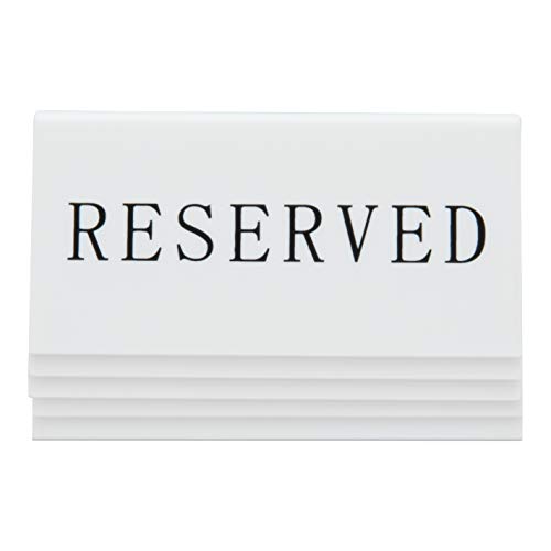 Securit Reserviert Tischaufsteller, ENGLAND (5.er Set) Weißes Acryl mit schwarzer Schrift, 4 x 10 x 5 cm von SECURIT
