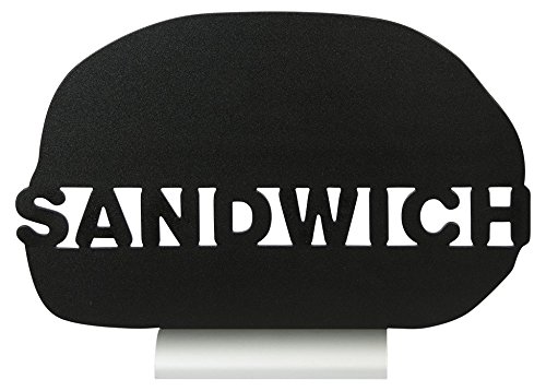 Securit Silhouette Sandwish Tisch Kreidetafel-inkl. 1 weißer Kreidestift, Melamin, Schwarz, 26,5 x 6 x 37 cm von SECURIT