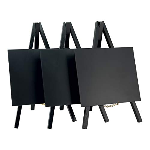 SECURIT - Mini Kreidetafelstaffelei "Buche" 3er-Set + Kreidemarker - Ständer aus lackiertem Holz - Für Cafés, Bars, Restaurants, Geschäfte - 24,4x15x13,5cm - Schwarz SECURIT - Mini Kreidetafelstaffelei "Buche" 3er-Set + Kreidemarker - Ständer aus lackiertem Holz - Für Cafés, Bars, Restaurants, Geschäfte - 24,4x15x13,5cm - Schwarz von SECURIT