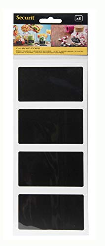 Securit selbstklebende Tafelsticker rechteckig, Tafeletiketten, schwarz, 8 Stück, 8,5 x 5 cm groß, beschreibbar mit Kreidemarkern Securit selbstklebende Tafelsticker rechteckig, Tafeletiketten, schwarz, 8 Stück, 8,5 x 5 cm groß, beschreibbar mit Kreidemarkern von SECURIT