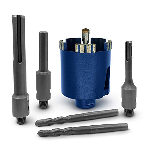 SEDION ® Dosenbohrer 68mm - Extra Großer Set mit SDS Plus, SDS Max & Sechskant Adapter - Bohrkrone zum Bohren von Mauerwerk - Diamantbohrkrone - Sedion Premium Qualität - Diamant Dosensenker 68 von SEDION