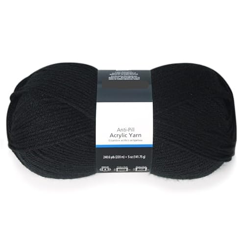 SEDLAV Anti-Pilling-Acrylgarn, 142 g, fusselresistentes Garn, schwarz von SEDLAV