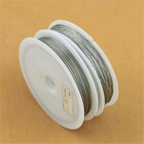 0,25/0,3/0,38/0,45/0,5/0,6/0,7/0,8/1 mm versilberter Metalldraht für Schmuckherstellung, weicher DIY-Perlenarmband-Halsketten-Eisendraht, Silber, eine Rolle, 0,35 mm, 23,0 Meter von SEDRGH
