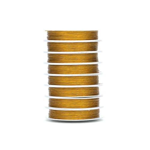 0,3–1 mm Edelstahldraht, Perlenseil, Angelschnur, Schnur für DIY-Halsketten, Armbänder, Schmuckherstellung, Gold, 0,8 mm, 7 Meter von SEDRGH