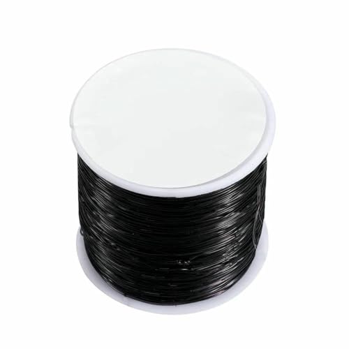 0,4–1,0 mm elastische Kordel, Perlenfaden, Stretch-Faser, Bastelschnur für die Schmuckherstellung, DIY-Rocailles-Perlen, Pony-Perlen, Armbänder, 0,5 mm, 60 m, Schwarz von SEDRGH