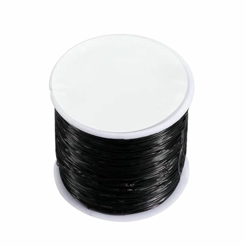 0,4–1,0 mm elastische Kordel, Perlenfaden, Stretch-Faser, Bastelschnur für die Schmuckherstellung, DIY-Rocailles-Perlen, Pony-Perlen, Armbänder, 0,6 mm, 60 m, Schwarz von SEDRGH