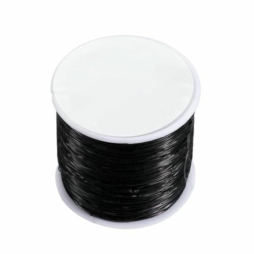 0,4–1,0 mm elastische Kordel, Perlenfaden, Stretch-Faser, Bastelschnur für die Schmuckherstellung, DIY-Rocailles-Perlen, Pony-Perlen, Armbänder, 0,7 mm, 60 m, Schwarz von SEDRGH