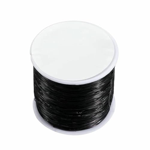 0,4–1,0 mm elastische Kordel, Perlenfaden, Stretch-Faser, Bastelschnur für die Schmuckherstellung, DIY-Rocailles-Perlen, Pony-Perlen, Armbänder, 1,0 mm, 60 m, Schwarz von SEDRGH