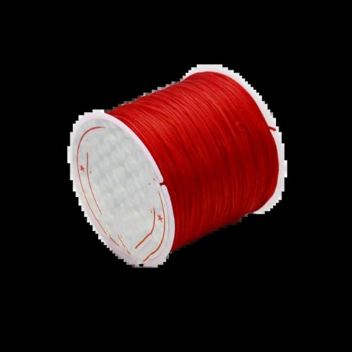 0,4–1,0 mm elastische Kordel, Perlenfaden, Stretch-Faser, Bastelschnur für die Schmuckherstellung, DIY-Rocailles-Perlen, Pony-Perlen, Armbänder, 1 mm, 10 m, Rot von SEDRGH