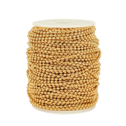 1 Meter Edelstahlperlen 1,5 mm/2 mm/2,5 mm/3,0 mm Kugelketten für Schlüsselanhänger, Schmuckherstellung, DIY-Halsketten, Armband-Beschläge - Goldfarben - Perlen 2 mm 1 Meter Edelstahlperlen 1,5 mm/2 mm/2,5 mm/3,0 mm Kugelketten für Schlüsselanhänger, Schmuckherstellung, DIY-Halsketten, Armband-Beschläge - Goldfarben - Perlen 2 mm von SEDRGH