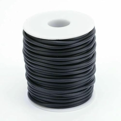 1 Rolle, 32,8 Yards, massive Gummischnur, runde elastische Schnur, schwarze Perlen, Bastelschnur, Stretchschnur für Heimwerkerarbeiten, 4,0 mm, 15 m, 1 Rolle 1 Rolle, 32,8 Yards, massive Gummischnur, runde elastische Schnur, schwarze Perlen, Bastelschnur, Stretchschnur für Heimwerkerarbeiten, 4,0 mm, 15 m, 1 Rolle von SEDRGH