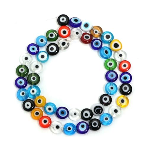 1 Strang flache runde Glasperlen Lampwork Spacer Perlen für handgefertigte Ohrringe, Armbänder, Schmuckherstellung, Zubehör, 4 6 8 10 mm, gemischt, 4,0 mm, 90 Stück von SEDRGH