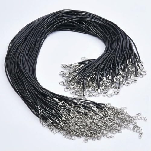 10/20/30 Stück DIY 50 cm Lederseilkette Halskette für Damen Herren Accessoires Schwarz Farbe Geflochten Verstellbare Wachsschnur Karabinerverschluss-30 Stück-60 cm 10/20/30 Stück DIY 50 cm Lederseilkette Halskette für Damen Herren Accessoires Schwarz Farbe Geflochten Verstellbare Wachsschnur Karabinerverschluss-30 Stück-60 cm von SEDRGH